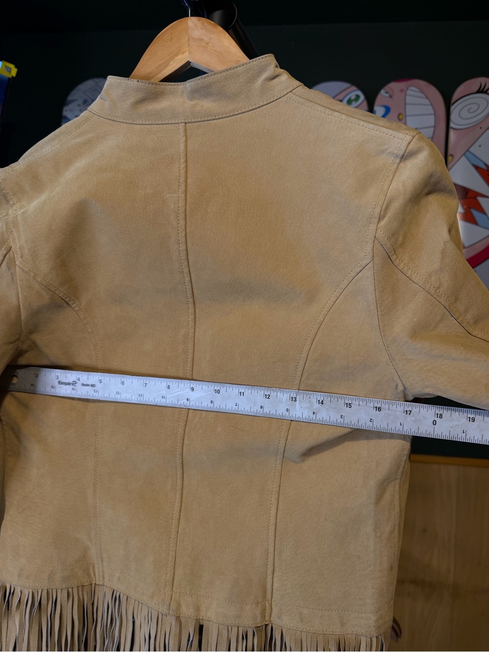 Suede Fringe Women's Jacket in Tan new with tags flying pig nv leather - Picture 8 of 11